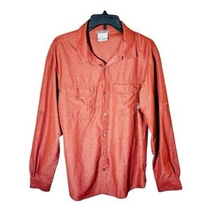 Columbia Sportswear Omni-Wick long-sleeve button-up shirt in a terra-cotta